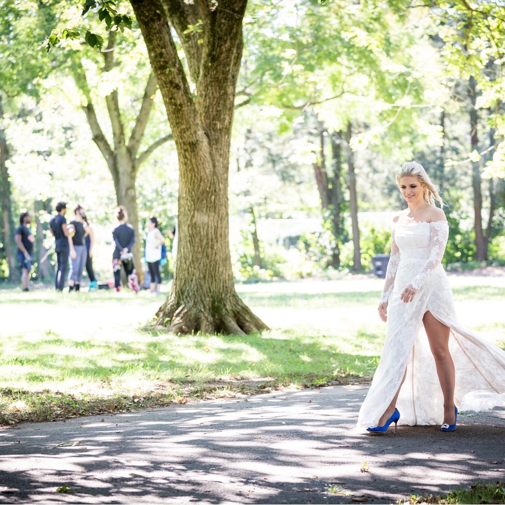 David's Bridal White Lace Wedding Dress